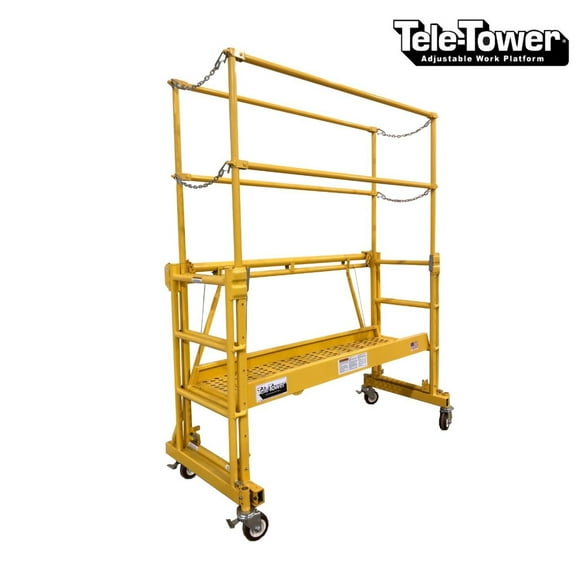 TELE-TOWER® ADJUSTABLE WORK PLATFORM MODEL 1101-610 1000 LBS 7' 6'X19" DECK SIZE