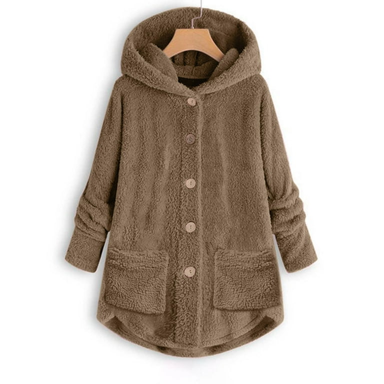 Fanxing Sexy Winter Clothes for Women Winter Sherpa Jackets 2025 Fashion  Clothes Oversized Warm Casual Fuzzy Fleece Solid Coats Plus Size Loose Zip  Up Long Sleeve Pocket Plush Tops Cardigan - Walmart.com