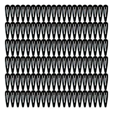 120 Pack 2 Inch Black Color Barrettes Women Metal Snap Hair Clips Accessories