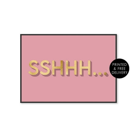 Sshhh... Wall Art Poster Be Quiet Blush Pink Gallery Wall Poster Home Bedroom Decor Typography Poster A5 A4 A3 Poster, Unframed Poster Size 8x12