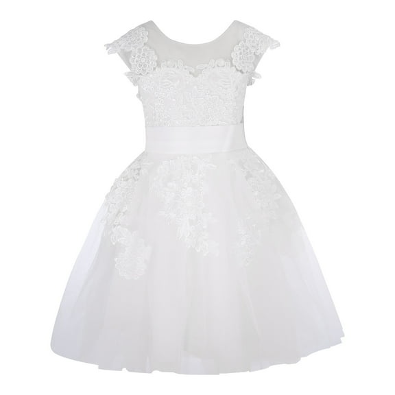 Children'S Lace Tulle Wedding Dress Flower Girl Dress Junior Bridesmaid Dress Casual Fashion Clothing