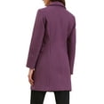 thumbnail image 3 of INSPIRE CHIC Double Breasted Winter Coat for Women's Lapel Neck Long Sleeve Outerwear Overcoat XS Purple, 3 of 6