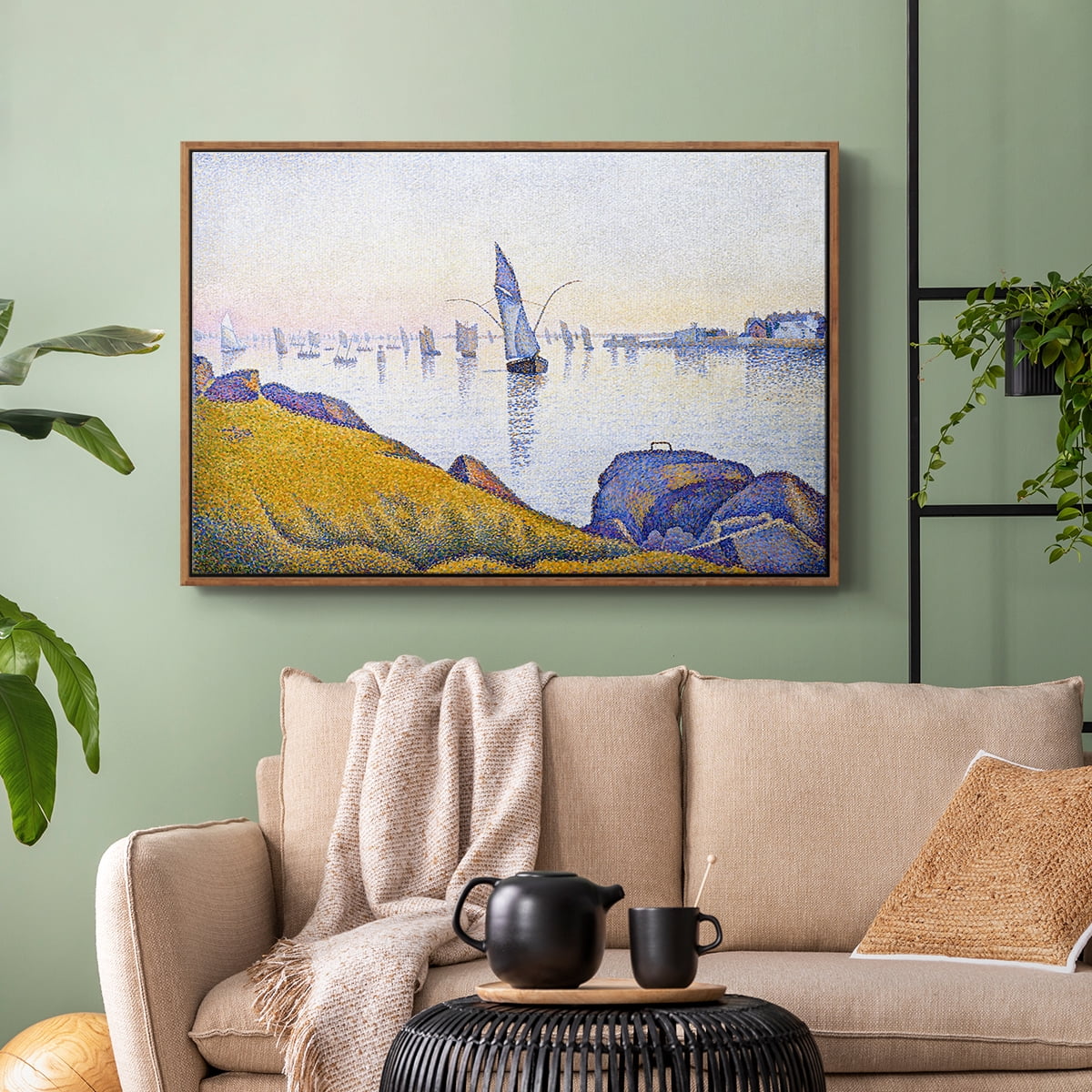 Vintage Landscape-XXXIII By Wexford Home Framed in Walnut Wood Gallery Wrapped Canvas 25 in. x 37 in.