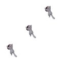 thumbnail image 1 of Destyer Support de Cellulaire Chat Mignon 1/2/3/5 Tablettes Bureau Voiture Support Universel Gris 3 Pcs, 1 of 6