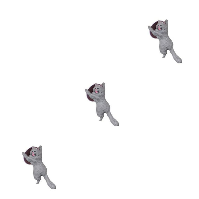 Destyer Support de Cellulaire Chat Mignon 1/2/3/5 Tablettes Bureau Voiture Support Universel Gris 3 Pcs