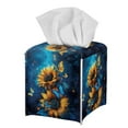 thumbnail image 7 of ZUXONGSY Sunflower Butterfly Square Tissue Box Cover 2 Piece PU Leather Tissue Box Cover Facial Paper Organizer Dispenser Modern Holder Tissue Bag for Women Gifts for Women Friends, 7 of 7