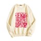 thumbnail image 2 of Gibobby Sudadera con forro polar Mujer Sudadera con estampado de inglesas para el día de San Valentín para mujer, camisa de amor, de manga larga para el día de San Valentín (Beige, S), 2 of 4
