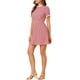 thumbnail image 4 of INSPIRE CHIC Vestido de Manga Corta Vintage con Panel de Contraste y Cuello Volante para Mujeres XL Rojo, 4 of 8