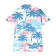 thumbnail image 5 of MDUKONU Womens Summer Hawaiian Shirts Soft Cool Floral Tropical Print T-Shirt Button Down V Neck Short Sleeve Tee Tops Sky Blue XXL, 5 of 5