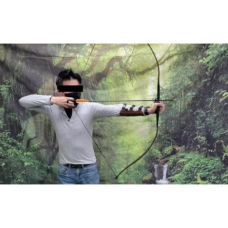 SAS 30-35lbs 22-29 Robinhood Long Bow for Adult/Youth with Armguard Finger Tab Rest and 2 x Arrows