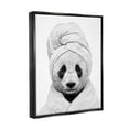 thumbnail image 3 of Stupell Industries Panda Bear Wildlife Bathroom Robe Animals & Insects Painting Black Floater Framed Art Print Wall Art, 3 of 6