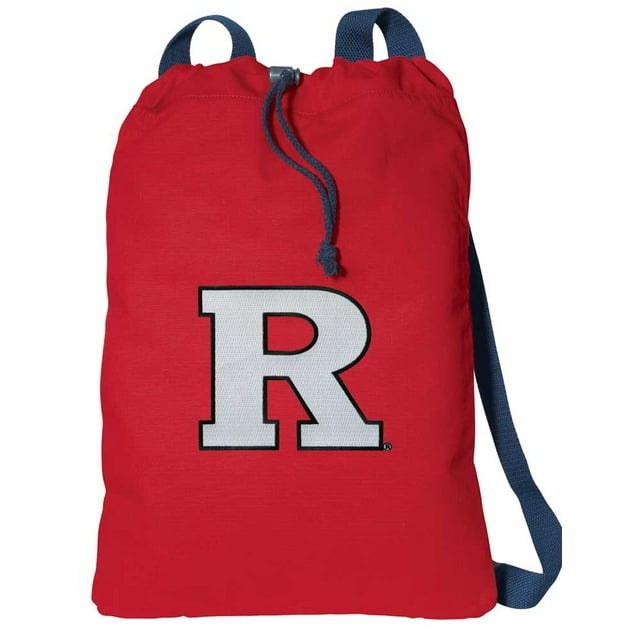 Canvas Rutgers University Drawstring Bag DELUXE RU Backpack Cinch Pack for Him or Her - Boys or Girls