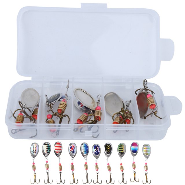 Señuelo de pesca con lentejuelas de Metal, accesorio de cebo de simulación Artificial, rotación de 3,5g, 10 Uds.
