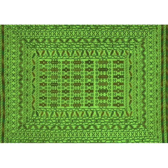 Ahgly Company Indoor Rectangle Southwestern Green Country Area Rugs, 4' x 6'