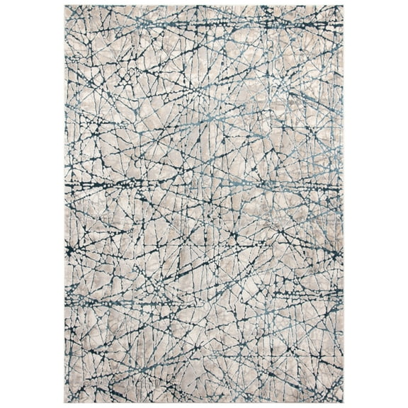 SAFAVIEH Meadow Emily Abstract Area Rug, Navy/Ivory, 5'3" x 7'6"