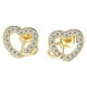 thumbnail image 1 of Pendientes de titanio para orejas sensibles, pendientes de poste de titanio para mujer, corazón (color dorado). Plata）2 piezas, 1 of 5