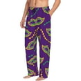 thumbnail image 2 of Easygdp Carnival Masks and Beads Men's Pajama Pant, Sleep Elastic Waistband Lounge Pants - Medium, 2 of 9