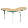Early Childhood Resources ELR-14120-MMGN-SB 36 x 72 in. Half Moon Adjustable Activity Table with Standard Legs, Ball Glides - Maple & Green