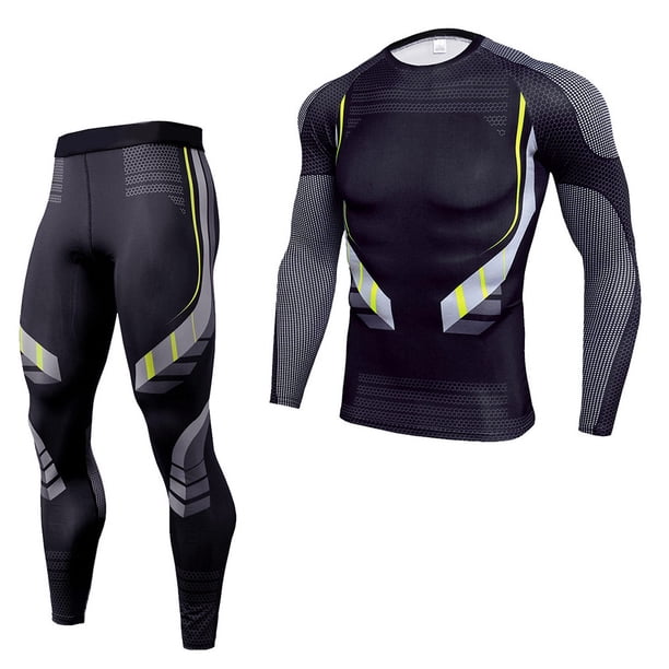 Minnieouse SportsWear Fitness manga larga Johns sudadera ejercicio baloncesto Shape-wear Thin Stretch estirable Gym Tight Sets conjuntos de ropa Traje TK174 METRO Minnieouse AP013596-05