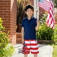 thumbnail image 6 of HA-EMORE Boys' American Flag Swim Trunk 5-6 White Red Quick Dry Boys Boardshorts Boys Bathing Suit UPF 50+ Sun Protection, 6 of 8