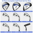 thumbnail image 2 of Costway Ensemble Complet de 9 Pcs pour Hommes de Clubs de Golf pour Droitier avec Fers à Conduire en Alliage de 460 Cc Bleu Marine, 2 of 10