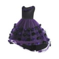 thumbnail image 2 of Cowsor Kids Girl Halloween Outfit Pumpkin Cat Short Sleeve Tulle Halloween Dress Holiday Clothes Toddler Girl Outfits, 2 of 7