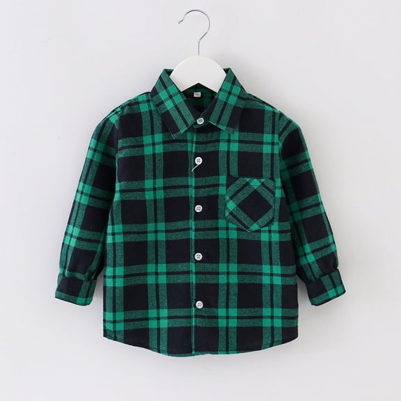 Boys Hoodies And Sweatshirts Autumn Winter Kids Flannel Jacket Plaid Long Sleeve Lapel Button Down Coat Tops Activewear