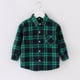 thumbnail image 2 of Gibobby Blusas Manga Larga Para Niños Chaqueta de franela para niños pequeños, a cuadros, de manga larga, con solapa y botones, para bebés, niños y niñas, camisa, abrigo, pren(Verde, 4-5 Años), 2 of 3