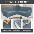 thumbnail image 4 of Eurhowing 5-Seater L-Shaped Sofa Cover, Stretch Velvet Soft Couch Slipcover for Sectional Corner Sofa, Non-Slip Furniture Protector, Gray Blue, 4 of 7