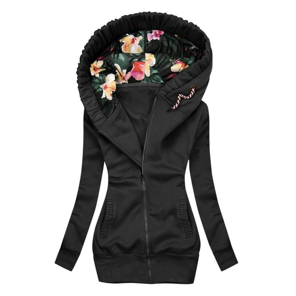 Zip Up Cardigan Women Hoodie Jacket Fascinating Pockets Outwear