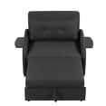 thumbnail image 4 of Pull Out Sofa Sleeper with Adjustable Backrest, 3 in 1 Multifunctional Sofa Bed with 2 Wing Table Side Pocket and USB Charge, Linen Fabric, for Living Room, Recreation Room, Black, 4 of 9