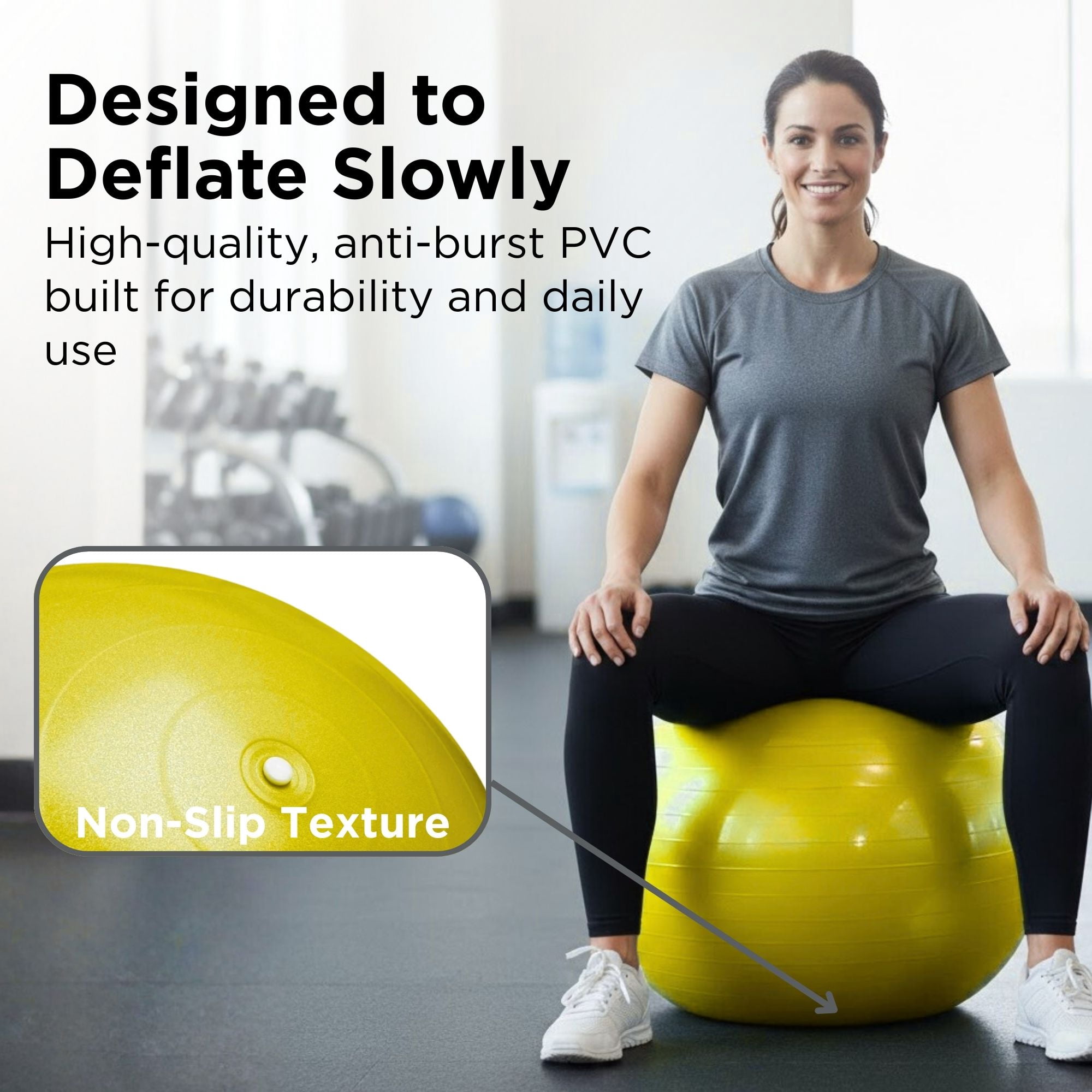 THERABAND Pro Series Stability Ball, 45 cm, Yellow, 1 Pack