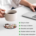 thumbnail image 3 of Grey Snowman Christmas Coasters Set of 2, Absorbent Coasters for Drinks, Xmas Snowflake Botanical Coaster for Desk Coffee Table Protection, Home Decor House Warming Gifts 4", 3 of 8