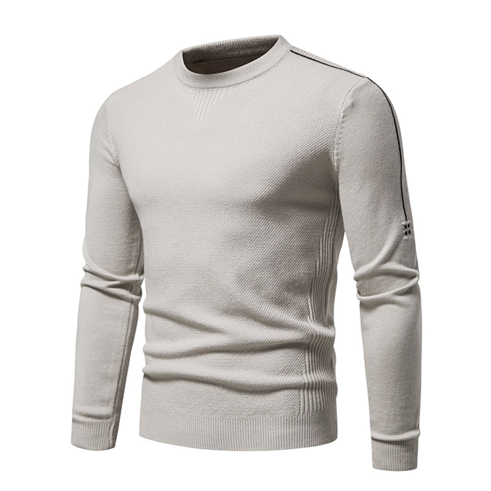 Mens Crewneck Sweater Men's Autumn New Men's Knitwear Solid Color Slim Fit  Round Neck Pullover Long Sleeve Sweater Korean Version Bottoming Shirt
