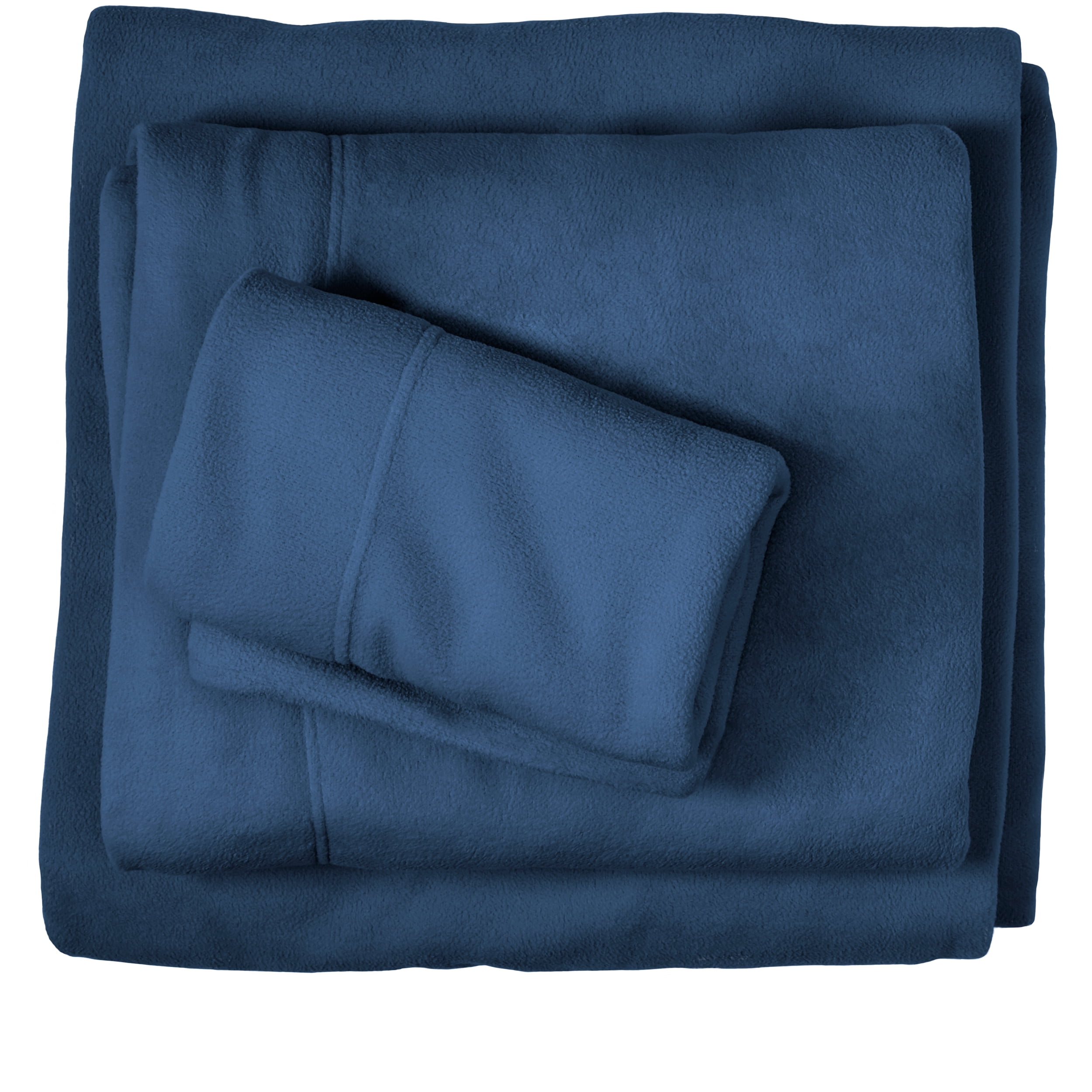 Bare Home Fleece Sheet Set, Warm Plush Polar Fleece, Pill Resistant, Twin XL, Dark Blue