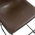thumbnail image 4 of Set of 2 Adan Iron Frame Dark Brown Faux Leather Counter Stool, 4 of 8