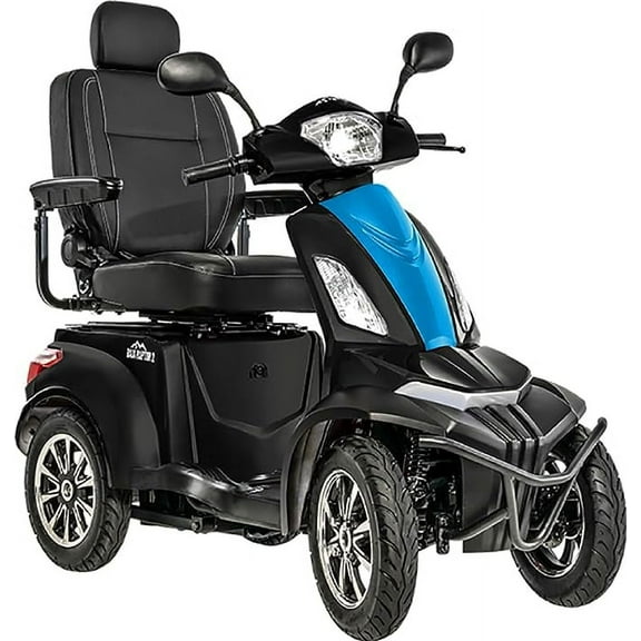 Pride Mobility Baja Raptor 2 4-Wheel Recreational Scooter with Extended Warr (Matte Black With Blue Insert)