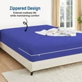 thumbnail image 2 of California-King Size Zippered Closure Fitted Sheet (72" x 84"), 1-Piece Bottom Sheet, 800 Thread Count 100% Egyptian Cotton, Fits Up to 15" Deep Mattress, Color Royal Blue Solid, 2 of 6