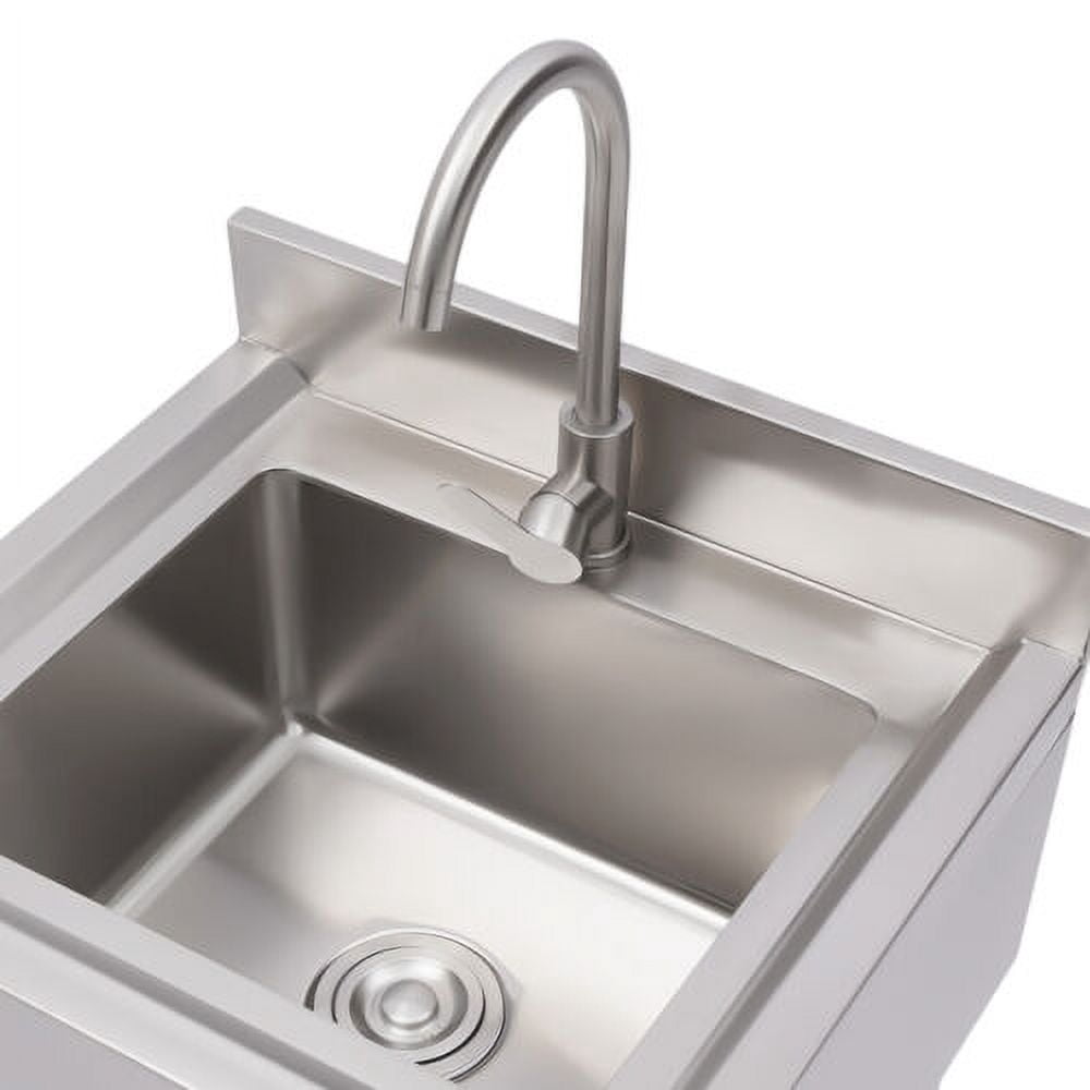 Utility Sink Stainless Steel Kitchen Sink 1 Compartment + Faucet For Commercial