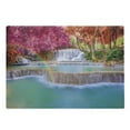 thumbnail image 1 of Waterfall Cutting Board, Rain Forest in Vietnam Laos South Orange Trees Side of River Image Print, Decorative Tempered Glass Cutting and Serving Board, Large Size, Blue, by Ambesonne, 1 of 1