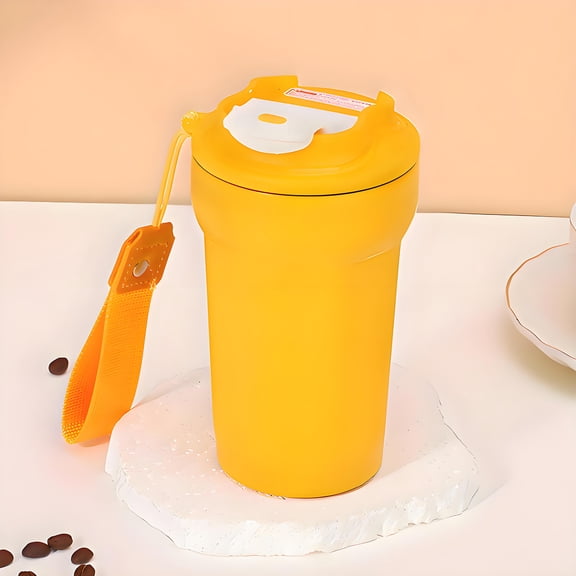 ASTOTSELL Travel Coffee Mug with Leak Proof Lid, 15oz Stainless Steel Insulated Travel Mug, for Hot and Cold Drinks, Tea/Beer - Yellow