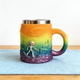 thumbnail image 4 of TIELUTT 3D Sci Fi Robot Mug Novelty Coffee Cup with Embossed UFO Design Color Changing Glass with Stainless Steel Rim Wooden Coffee Mug Set Unity Cup 1950's Juice Glasses Cup Set Kitchen Cups Glass S, 4 of 5