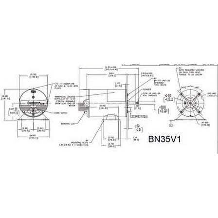 Above Ground Swimming Pool & Spa Motor - 1.5 HP 3450 RPM 48Y Frame 115/230V - Century BN35V1
