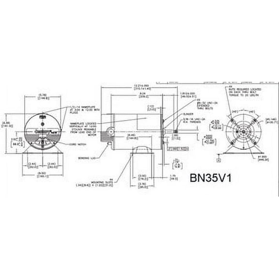 Above Ground Swimming Pool & Spa Motor - 1.5 HP 3450 RPM 48Y Frame 115/230V - Century BN35V1