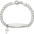 thumbnail image 4 of Sterling Silver Polished Cross Dangle Id Children's Bracelet (Width 7.35) (Length 6) - Jbsp, 4 of 5