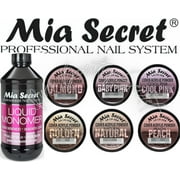Mia Secret - Monomer 8 oz + COVER (Baby/Cool/Natural/Peach/Almond) - 0.5 oz; 6pc