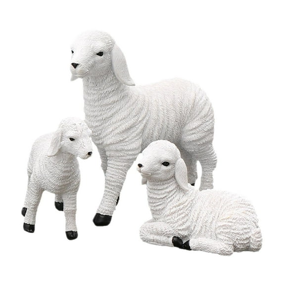 FytStycale Resin Figurine Ornament Flower Pot Decor for Gardens Outdoor Statue Kit , 3 3 Lambs