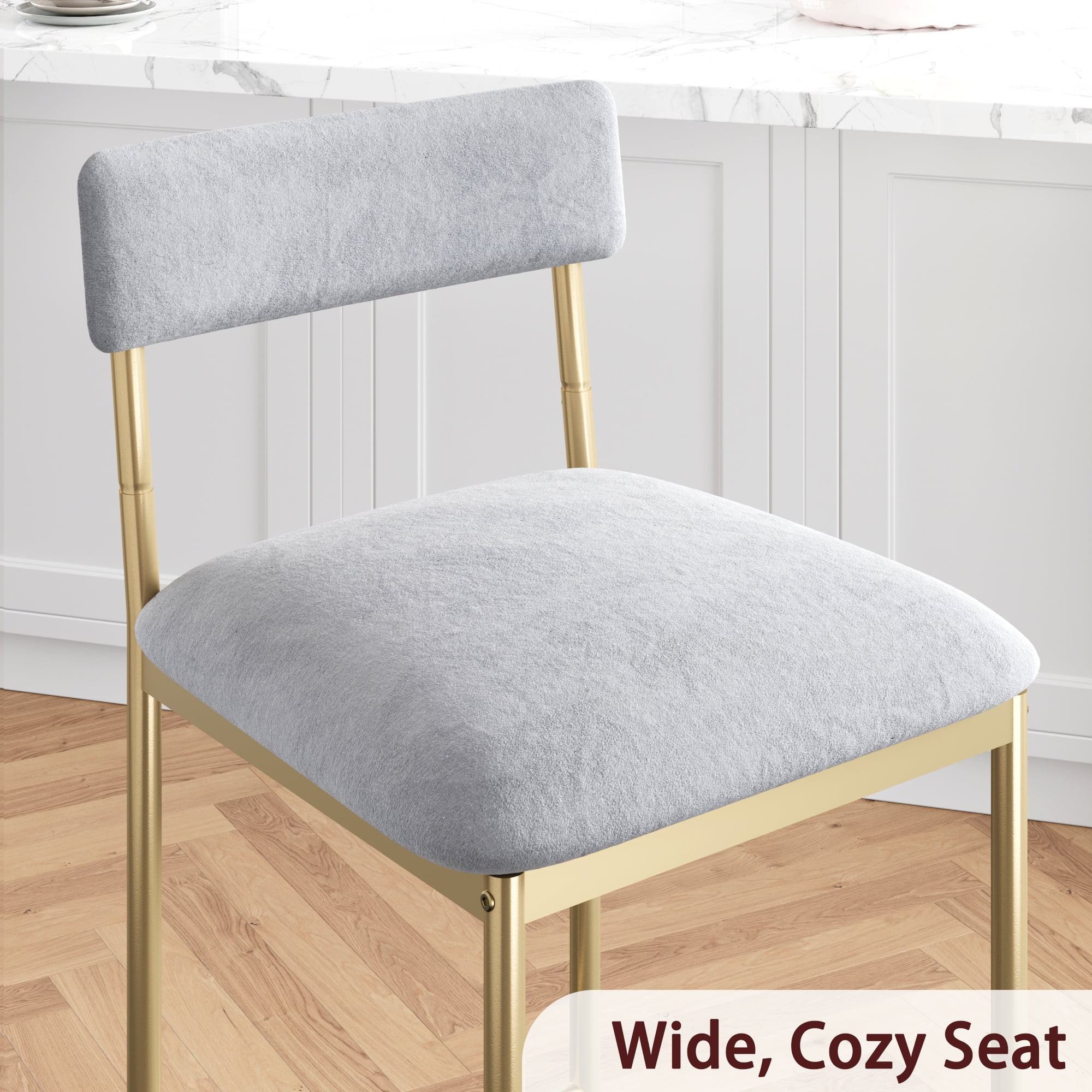 COZONY Set of 2/4 Bar Stools, Counter Height with Back & Upholstered Seat, Footrest for Kitchen Island, Bars
