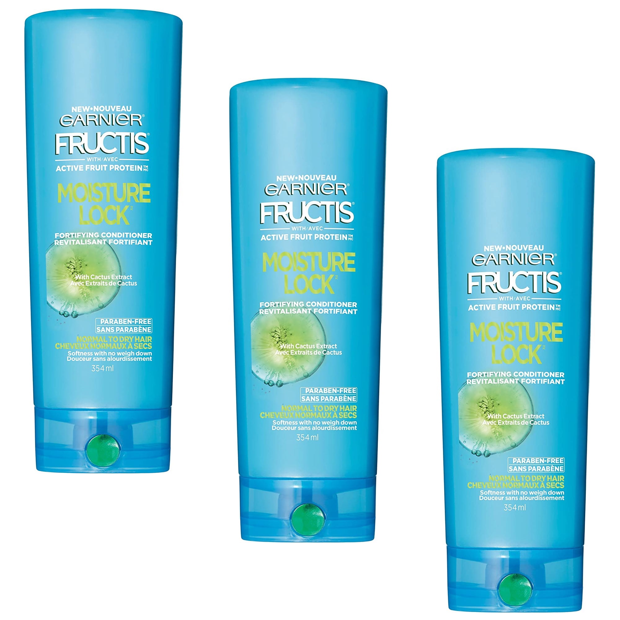 Pack of (3) Garnier Hair Care Fructis Moisture Lock Conditioner, 12 Fluid Ounce