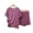 Purple, variant on Asxite Pajamas for Women Set Star Print Crew Neck Short Sleeve Ruffle Top Elastic Waist Shorts Sleepwear